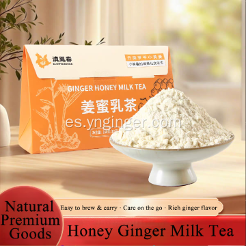Té con leche y miel de jengibre